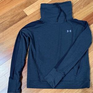 Women’s Under Armour Charcoal funnel neck Hoodie XS with mesh sleeves